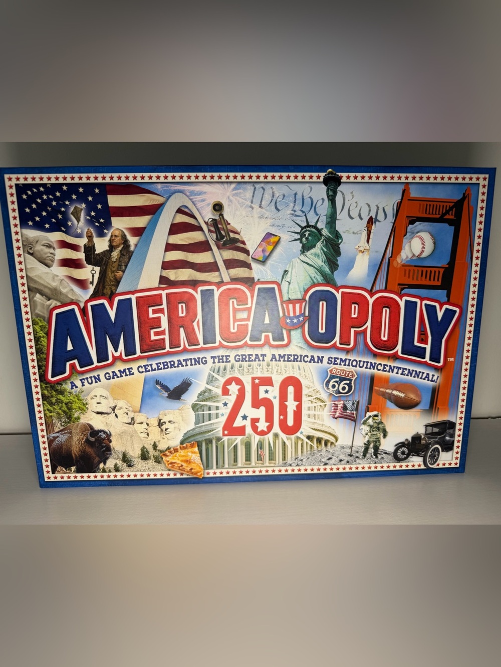 America-opoly 250 Board Game patriotic made in USA Gift new